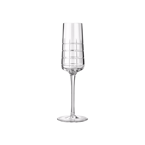 christofle Champagne Flute in Crystal Graphik