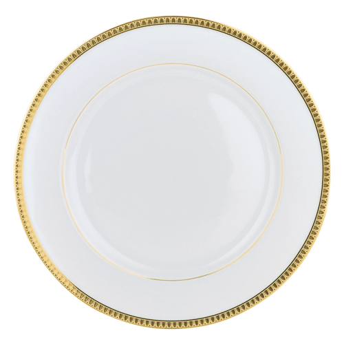 christofle Gilded Porcelain Dinner Plate Malmaison