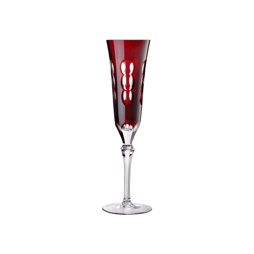 christofle Red Crystal Champagne Flute Kawali
