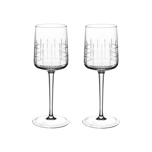 christofle Set of 2 crystal water glasses Graphik