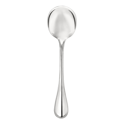 christofle Silver-Plated Cream Soup Spoon Perles