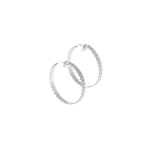 christofle Sterling Silver Hoop Earrings Babylone