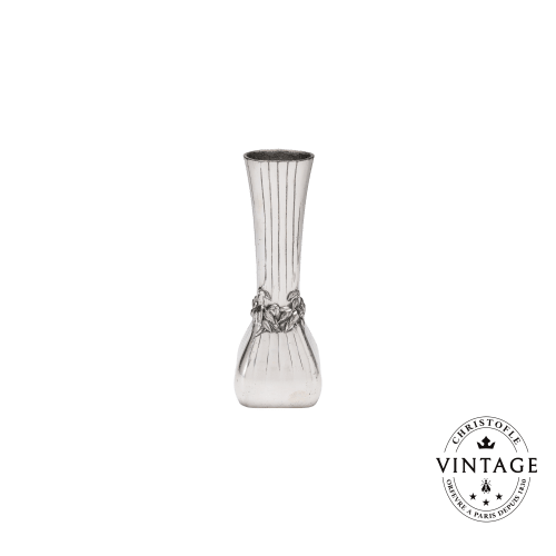 christofle Vintage Silvered Borage Vase Gallia