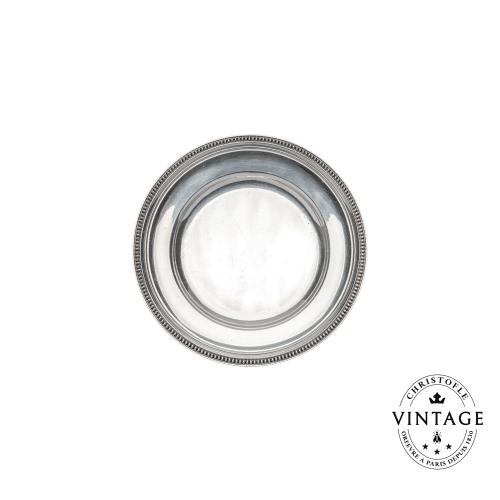 christofle Vintage Silvered Bread Plate Perles