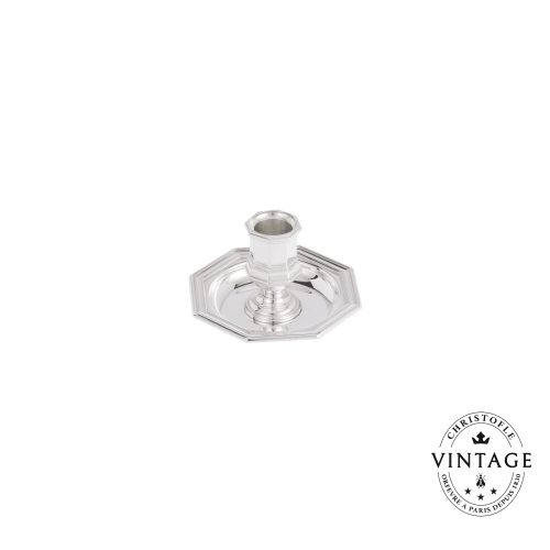 christofle Vintage Silvered Candle Holder Cluny