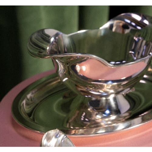 christofle Vintage Silvered Gravy Boat Atlante