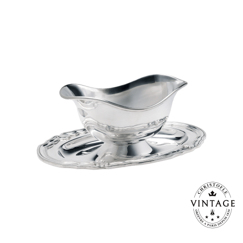 christofle Vintage Silvered Gravy Boat Vendôme