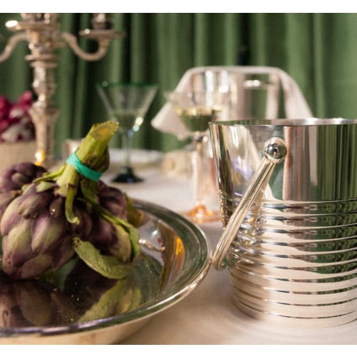 christofle Vintage Silvered Ice Bucket Ondulations