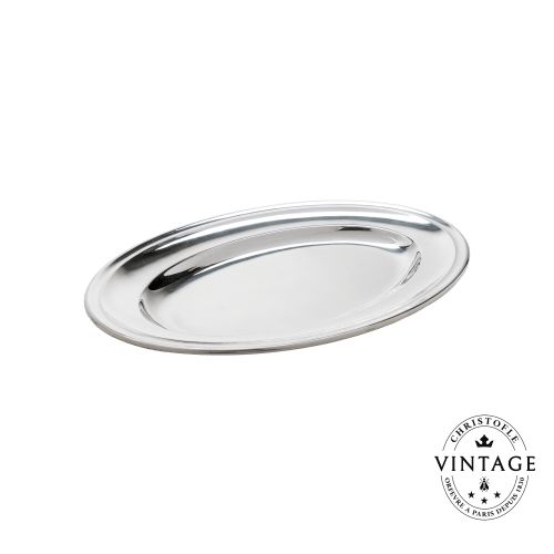 christofle Vintage Silvered Oval Plate - 13 in UNI