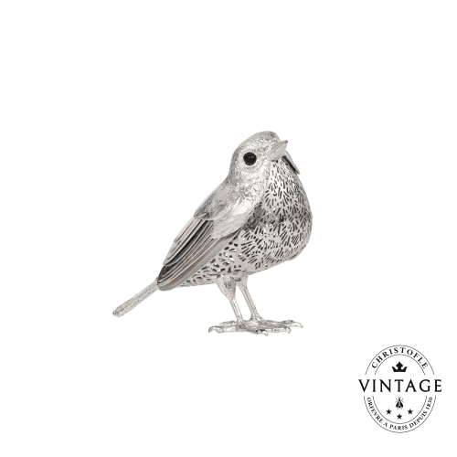 Christofle Vintage Silvered Robin Lumière D'Argent