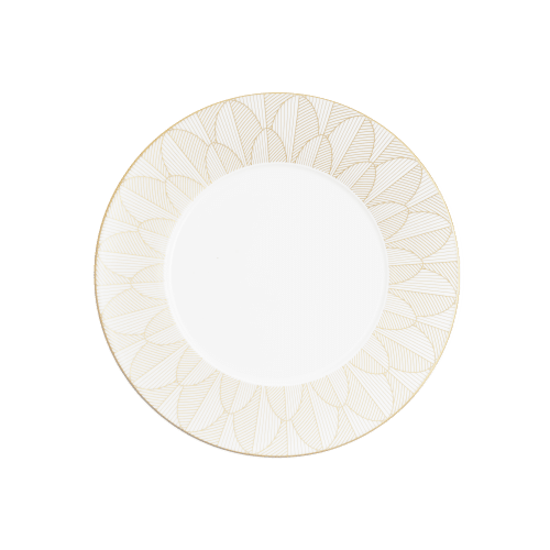 christofle Dinner Porcelain Plate Gold Finish Malmaison Impériale
