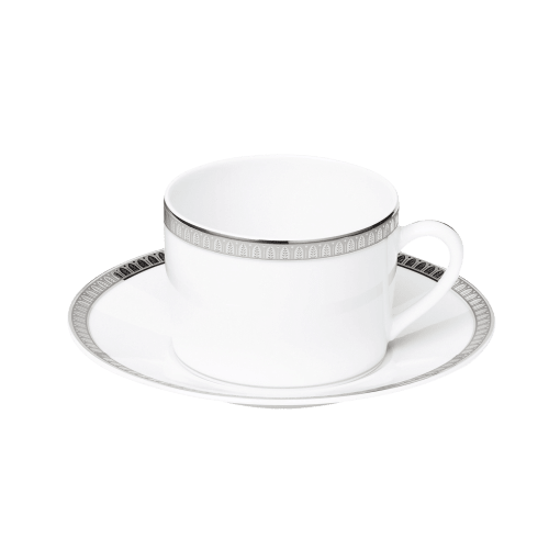 christofle Gilded Porcelain Teacup and Saucer Malmaison