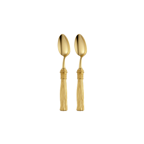christofle Gilded Silver-Plated Coffee Spoon Set Pompon