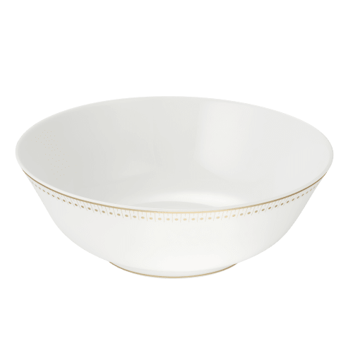 christofle Gold Finish Porcelain Salad Serving Bowl Malmaison Impériale