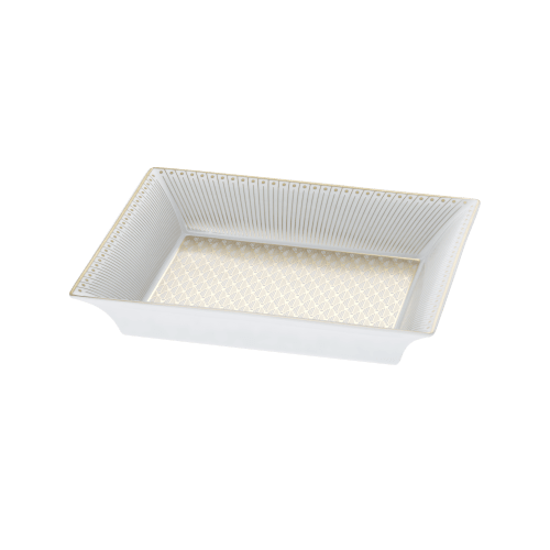 christofle Gold Porcelain Trinket Tray Malmaison Impériale