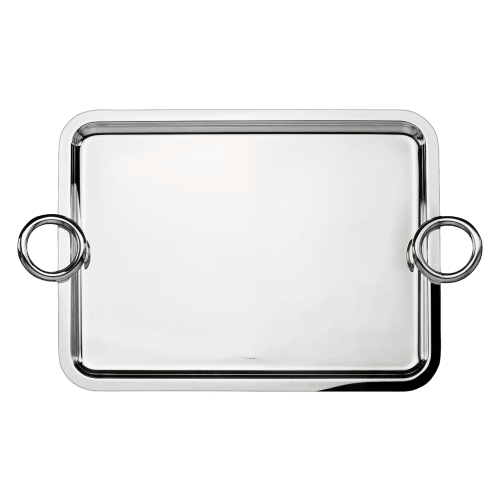 christofle Large Silver-Plated Tray 16 x 12 in Vertigo