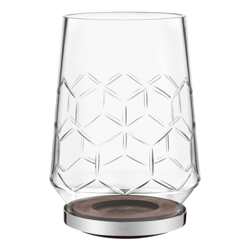 christofle Madison 6 Glass Wood And Silver-Plated Hurricane Madison 6