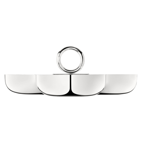 christofle Medium Silver-Plated 3-Bowl Snack Dish Vertigo