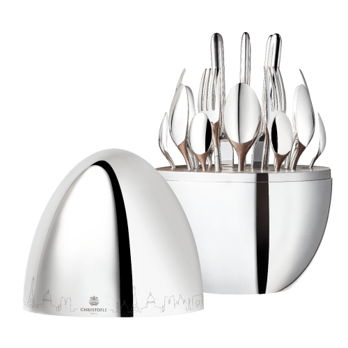 christofle PARIS - Silver-Plated 24-Piece Flatware Set Mood Skyline