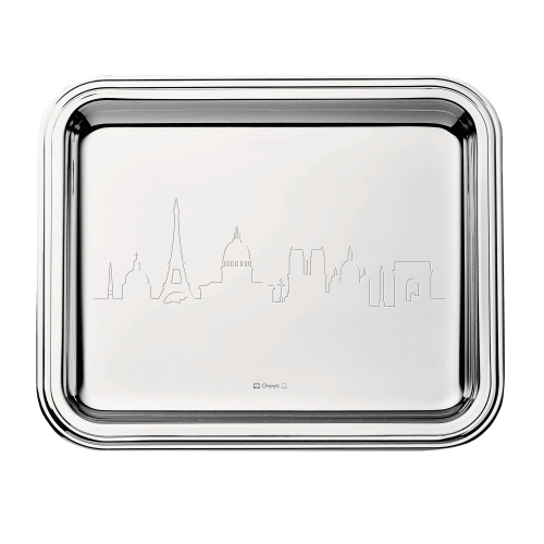 christofle PARIS Skyline Silver-Plated Tray - 8 x 6 in Albi Skyline