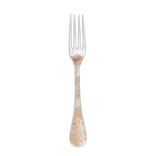 christofle Partially Gilded Rose Gold Dinner Fork Jardin d'Eden