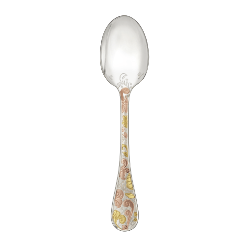 christofle Partially Gilded Rose & Yellow Gold Table Spoon Jardin d'Eden