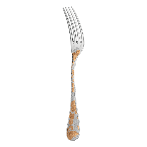christofle Partially Gilded Silver Plated Dinner Fork Jardin d'Eden