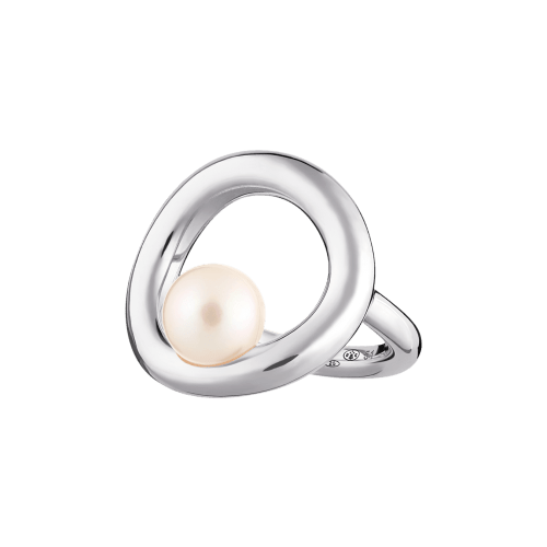 christofle Pearl and Sterling Silver Circle Ring Idole de Christofle