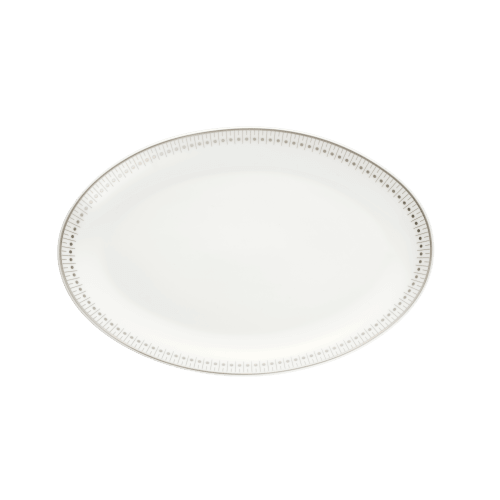 christofle Platinum Finish Porcelain Oval Platter Malmaison Impériale