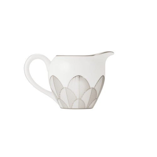 christofle Porcelain Cream Pitcher 25cl Platinum Finish Malmaison Impériale