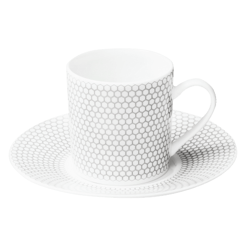 christofle Porcelain Demitasse Cup and Saucer Madison 6