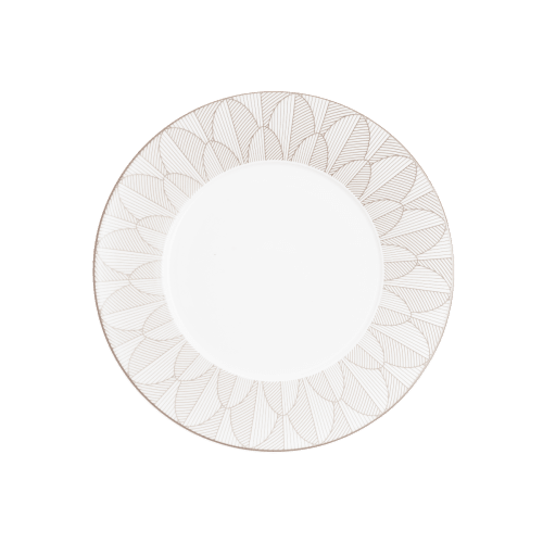 christofle Porcelain Dinner plate Platinum Finish Malmaison Impériale