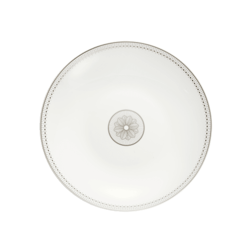 christofle Porcelain Open Vegetable Dish Platinum Finish Malmaison Impériale