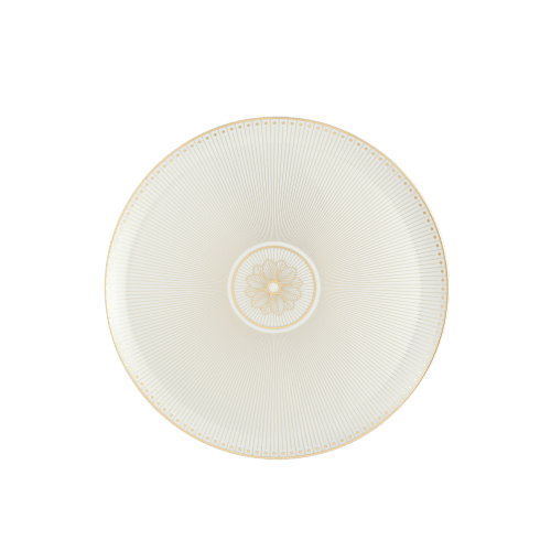christofle Porcelain Pie Dish Gold Finish Malmaison Impériale