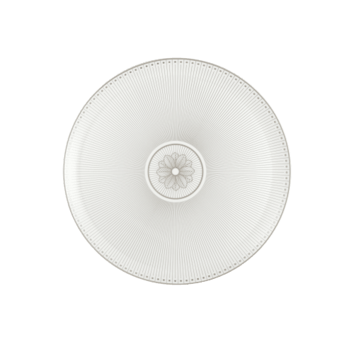 christofle Porcelain Pie Dish Platinum Finish Malmaison Impériale