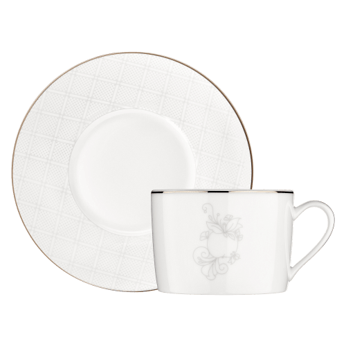 christofle Porcelain Tea/Coffee Cup & Saucer Jardin d'Eden