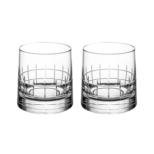 christofle Set of 2 crystal double old fashioned glasses Graphik