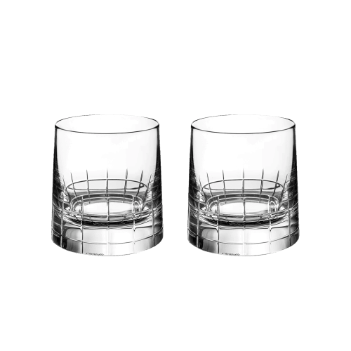 christofle Set of 2 crystal old fashioned glasses Graphik