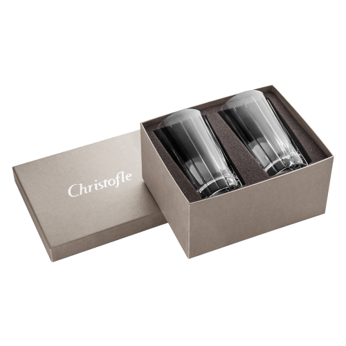 christofle Set of 2 highball crystal glasses Iriana
