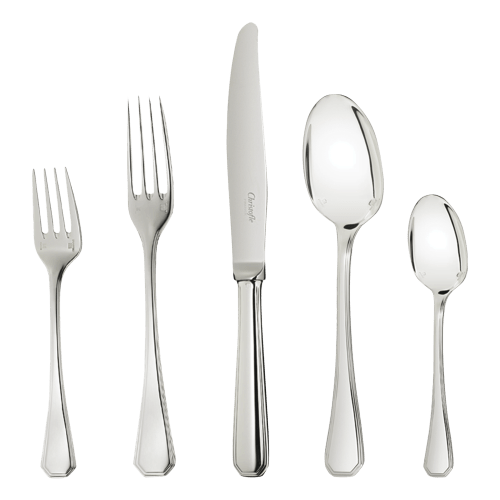 christofle Silver-Plated 5-Piece Flatware Set America