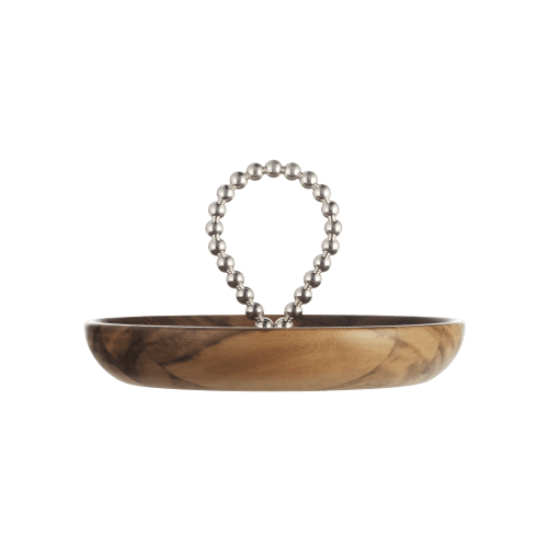 christofle Silver-Plated and Walnut Bowl - 6.7in Perles