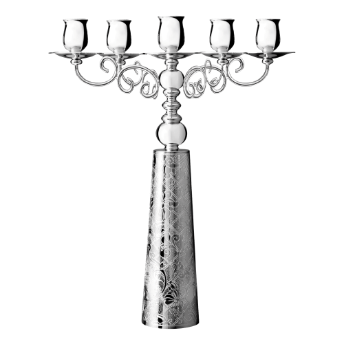 christofle Silver-Plated Candelabra For Five Candles Jardin d'Eden