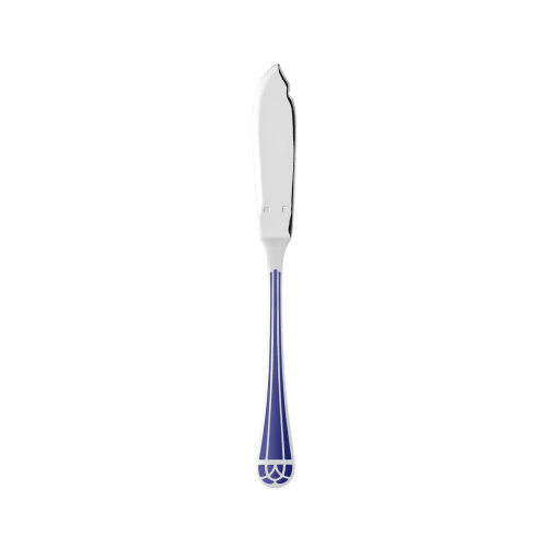 christofle Silver-Plated Fish Knife - Marbled Blue Talisman