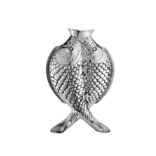 christofle Silver-Plated Fish Shape Vase Les Collections Historiques