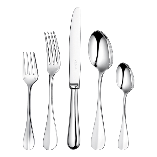 christofle Silver-Plated Five Piece Flatware Set Fidelio