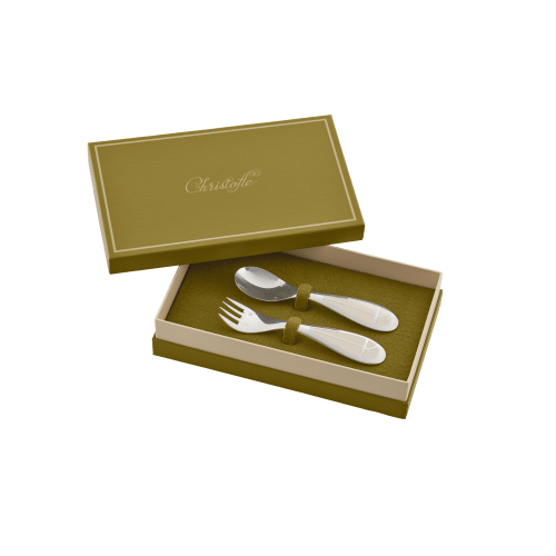 christofle Silver-plated Flatware set for baby (2 pieces) - Ivory Talisman