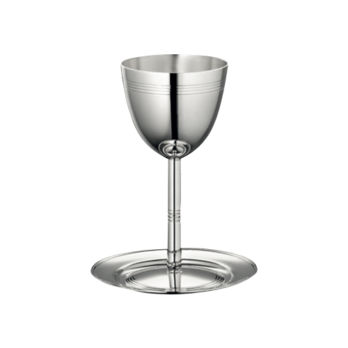 christofle Silver-Plated Kiddush Cup and Saucer Judaique