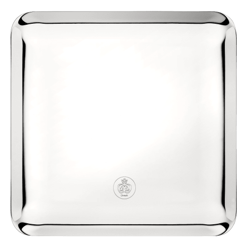christofle Silver-Plated Large Square Platter 20x20 Silver Time
