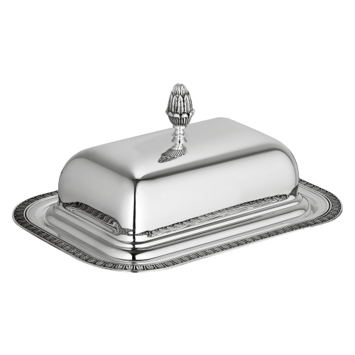 christofle Silver-Plated Lidded Butter Dish Malmaison