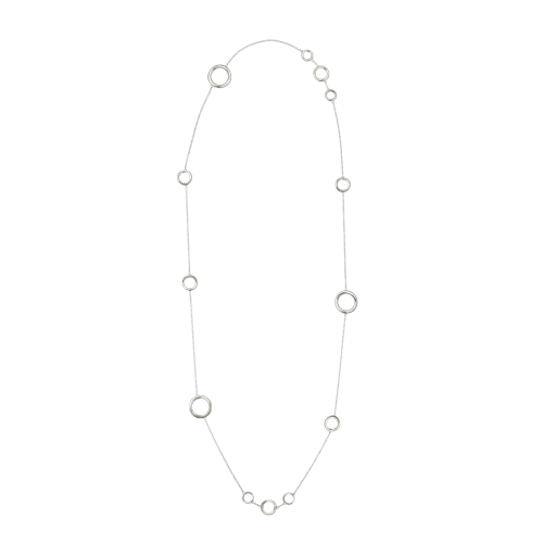 christofle Silver Plated Multi-Ring Layering Necklace Idole de Christofle